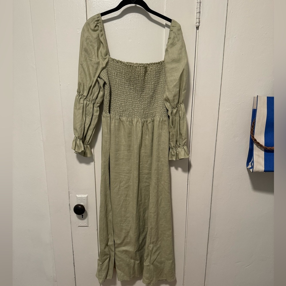 Reformation light Green linen dress